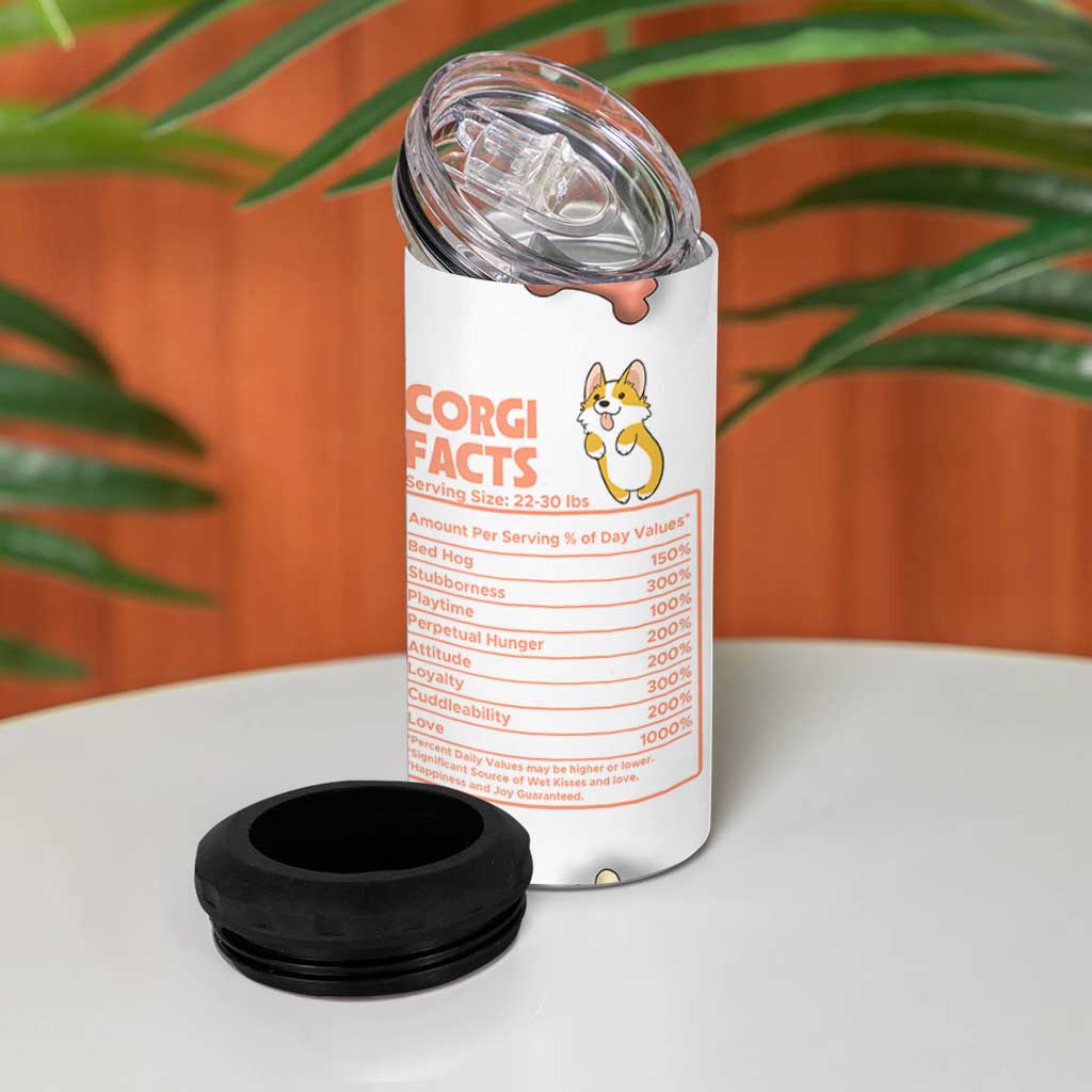 Corgi Lovers 4 in 1 Can Cooler Tumbler 3D Inflated Effect Cute Dog Lovers Gift Happy National Corgi Day