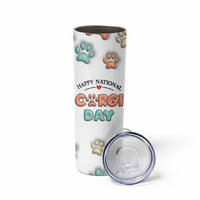 Corgi Lovers Skinny Tumbler 3D Inflated Effect Cute Dog Lovers Gift Happy National Corgi Day