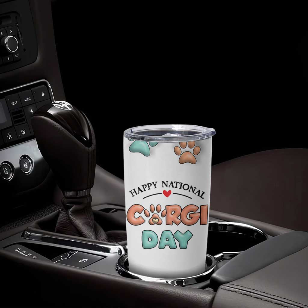 Corgi Lovers Tumbler Cup 3D Inflated Effect Cute Dog Lovers Gift Happy National Corgi Day