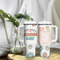 Corgi Lovers Tumbler With Handle 3D Inflated Effect Cute Dog Lovers Gift Happy National Corgi Day