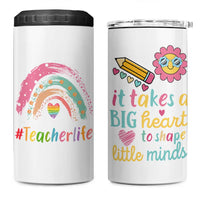 Teacher Life 4 in 1 Can Cooler Tumbler It Takes A Big Heart To Shape Little Minds Teacher Gifts