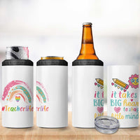 Teacher Life 4 in 1 Can Cooler Tumbler It Takes A Big Heart To Shape Little Minds Teacher Gifts