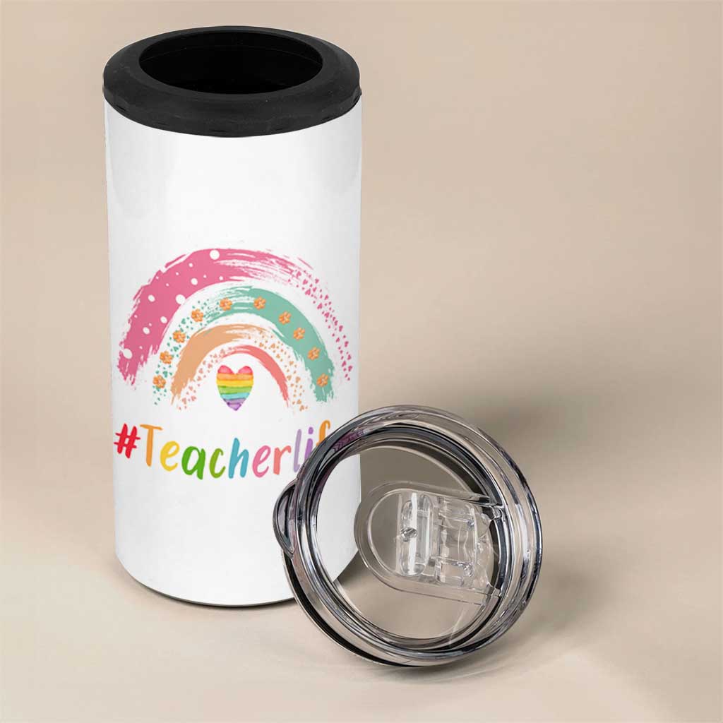 Teacher Life 4 in 1 Can Cooler Tumbler It Takes A Big Heart To Shape Little Minds Teacher Gifts