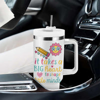Teacher Life Tumbler With Handle It Takes A Big Heart To Shape Little Minds Teacher Gifts