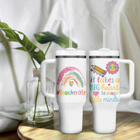 Teacher Life Tumbler With Handle It Takes A Big Heart To Shape Little Minds Teacher Gifts