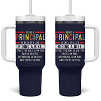 Funny Principal Gifts Tumbler With Handle School Principals Day Being A Principal Is Easy Like Riding A Bike
