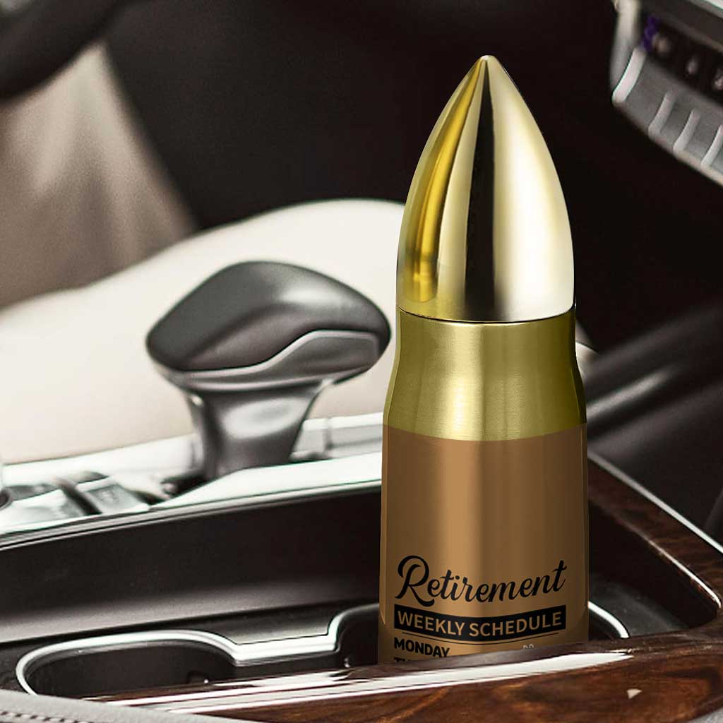 Retirement Gifts For Men Bullet Tumbler Retirement Weekly Schedule Coworker Leaving Goodbye Gift