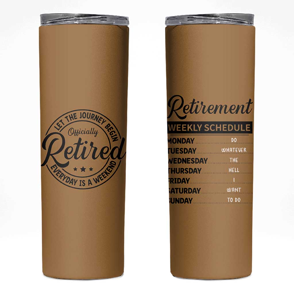 Retirement Gifts For Men Skinny Tumbler Retirement Weekly Schedule Coworker Leaving Goodbye Gift