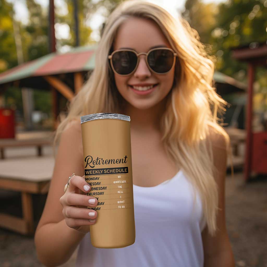 Retirement Gifts For Men Skinny Tumbler Retirement Weekly Schedule Coworker Leaving Goodbye Gift