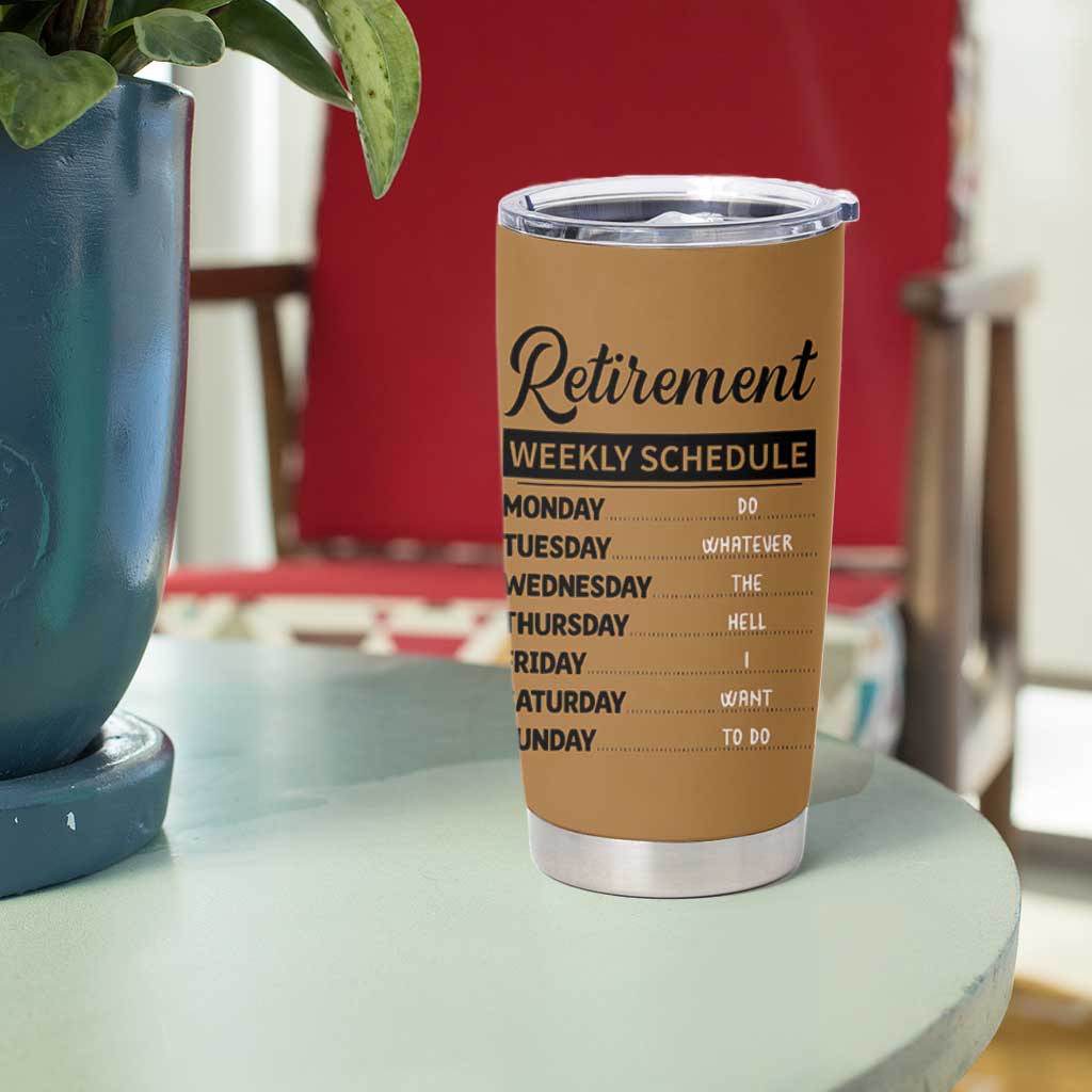 Retirement Gifts For Men Tumbler Cup Retirement Weekly Schedule Coworker Leaving Goodbye Gift