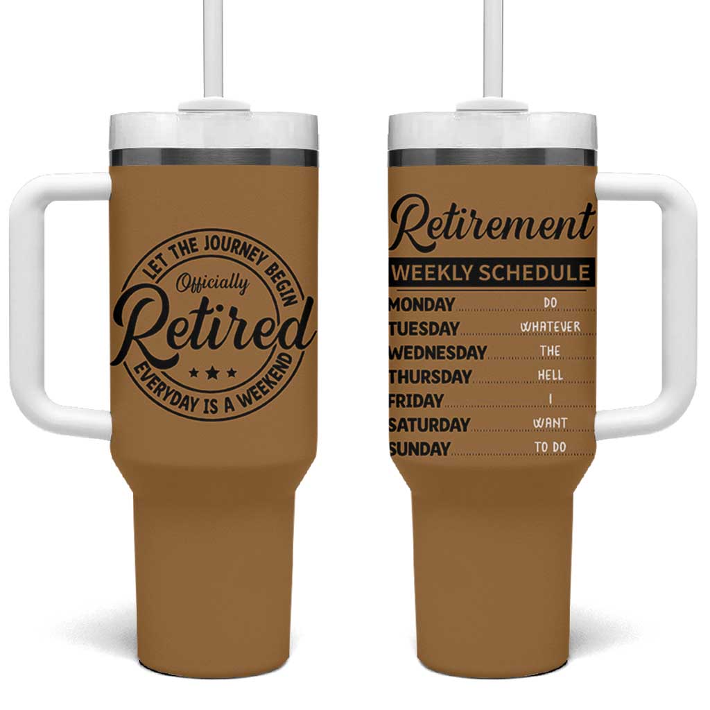 Retirement Gifts For Men Tumbler With Handle Retirement Weekly Schedule Coworker Leaving Goodbye Gift