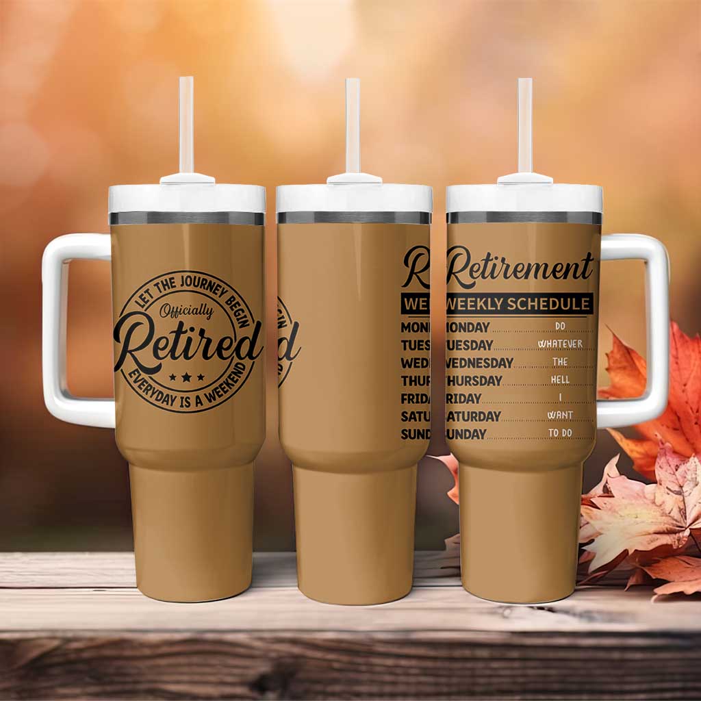 Retirement Gifts For Men Tumbler With Handle Retirement Weekly Schedule Coworker Leaving Goodbye Gift