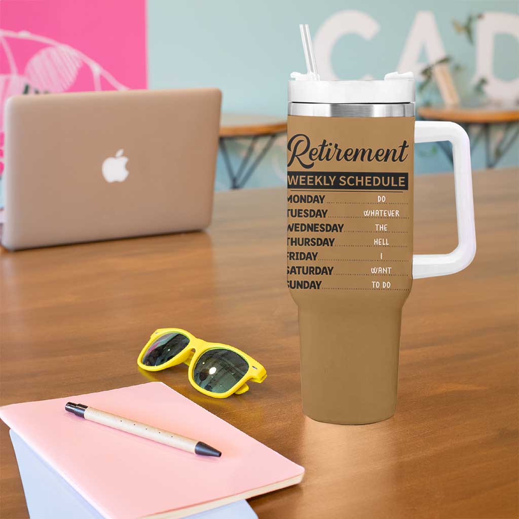 Retirement Gifts For Men Tumbler With Handle Retirement Weekly Schedule Coworker Leaving Goodbye Gift