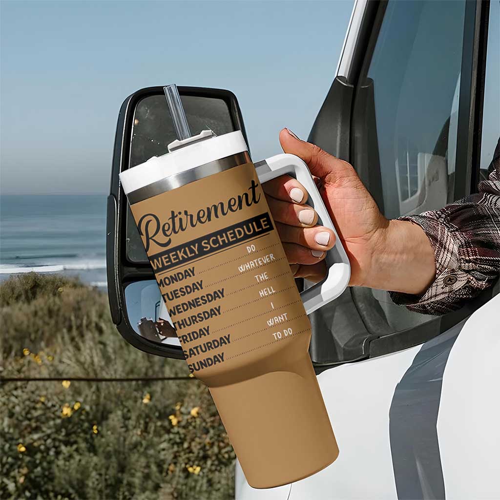 Retirement Gifts For Men Tumbler With Handle Retirement Weekly Schedule Coworker Leaving Goodbye Gift