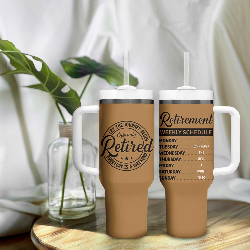 Retirement Gifts For Men Tumbler With Handle Retirement Weekly Schedule Coworker Leaving Goodbye Gift