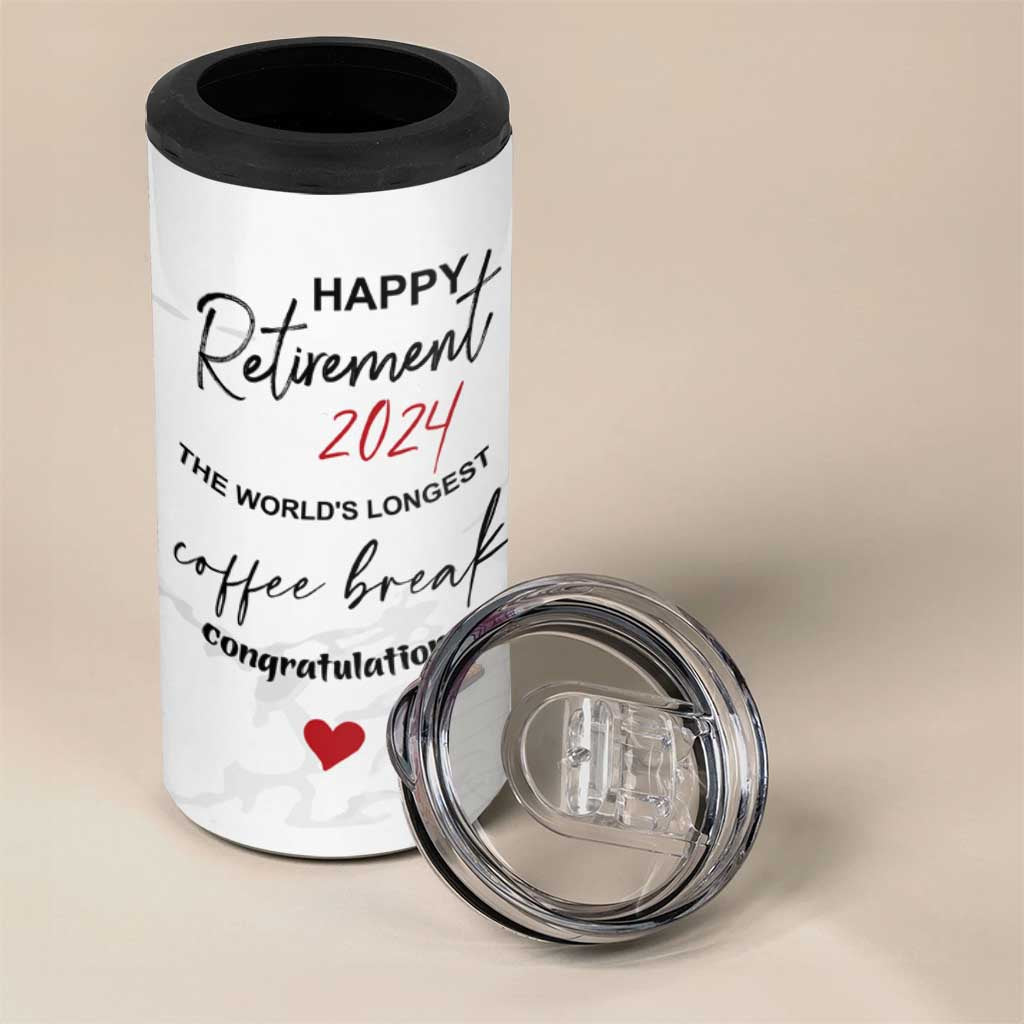 Happy Retirement 2024 4 in 1 Can Cooler Tumbler Officially Retired Gag Gifts for Coworker Lady Boss Friend Dad Mom Teacher Grandma Christmas - Wonder Print Shop