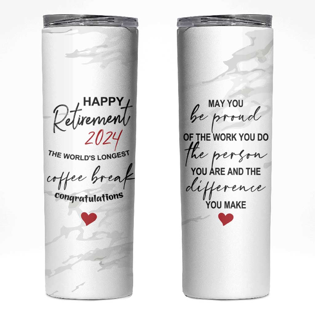 Happy Retirement 2024 Skinny Tumbler Officially Retired Gag Gifts for Coworker Lady Boss Friend Dad Mom Teacher Grandma Christmas - Wonder Print Shop