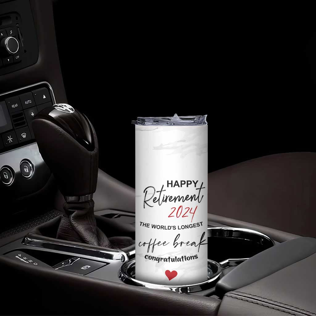 Happy Retirement 2024 Skinny Tumbler Officially Retired Gag Gifts for Coworker Lady Boss Friend Dad Mom Teacher Grandma Christmas - Wonder Print Shop
