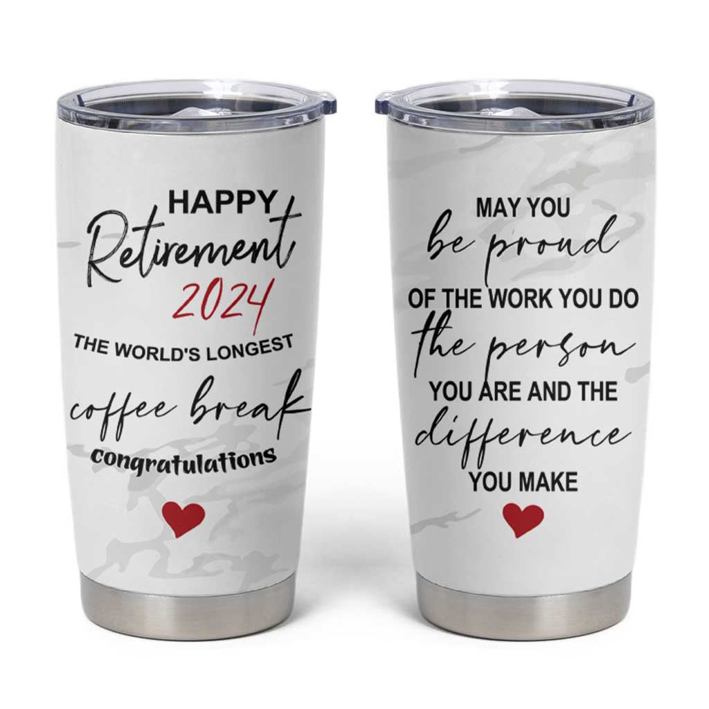 Happy Retirement 2024 Tumbler Cup Officially Retired Gag Gifts for Coworker Lady Boss Friend Dad Mom Teacher Grandma Christmas - Wonder Print Shop