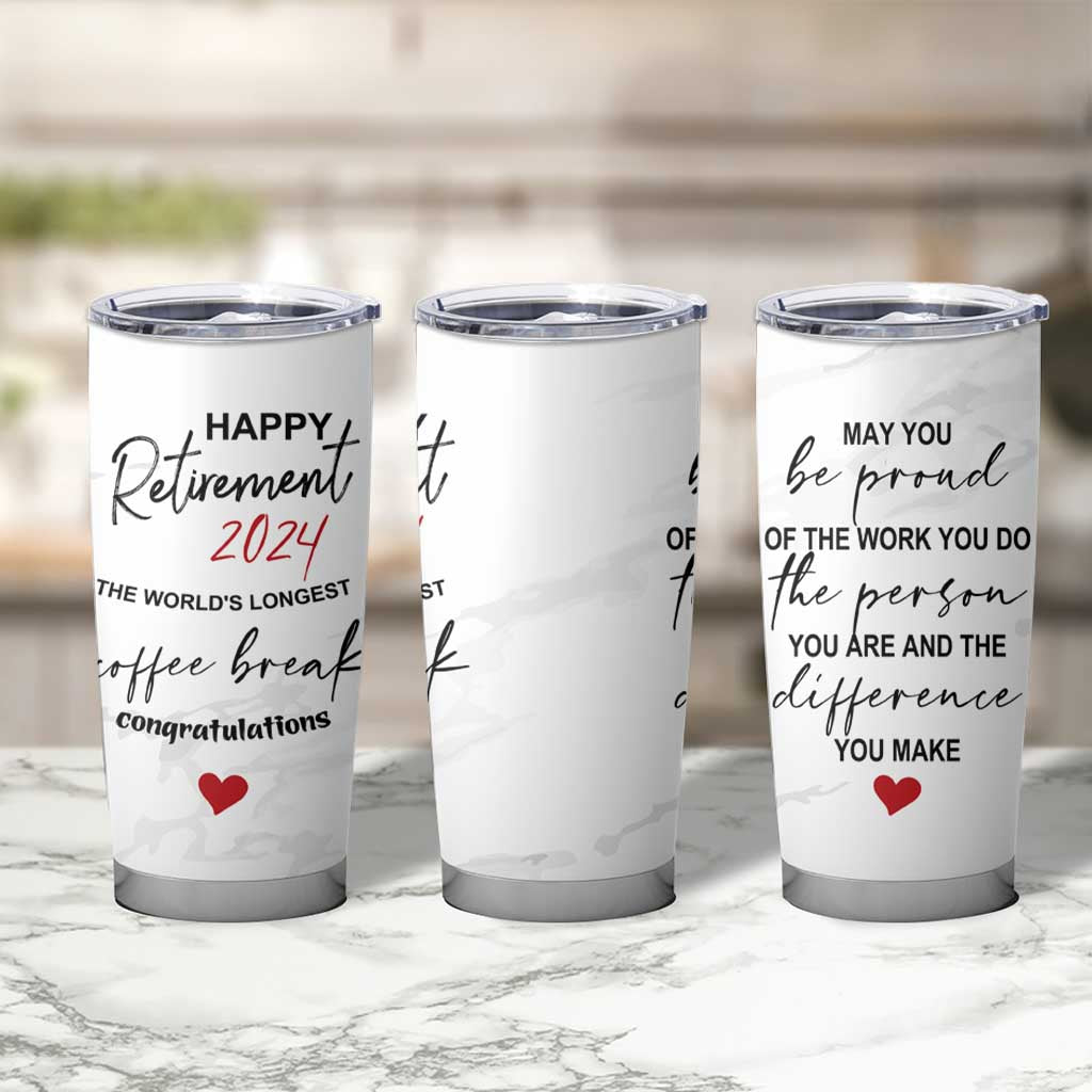 Happy Retirement 2024 Tumbler Cup Officially Retired Gag Gifts for Coworker Lady Boss Friend Dad Mom Teacher Grandma Christmas - Wonder Print Shop