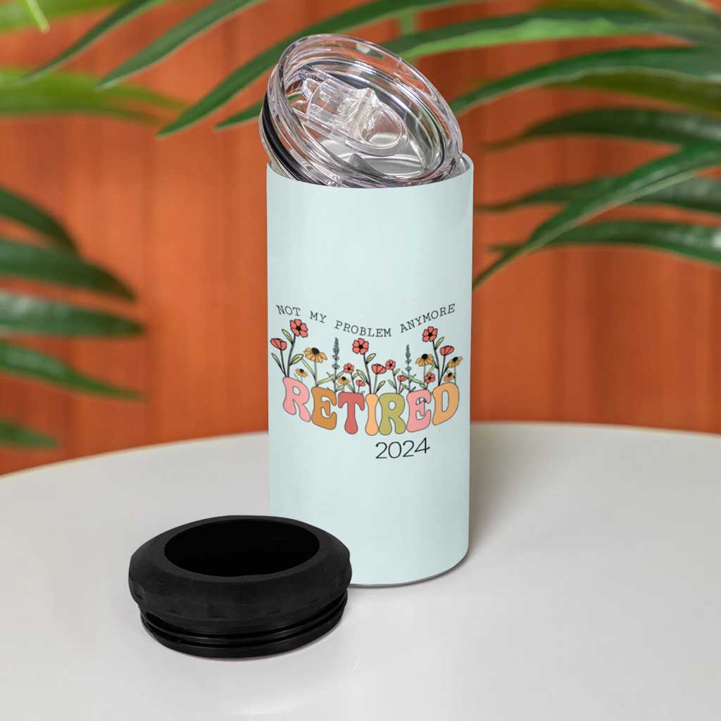 Retirement Gifts 4 in 1 Can Cooler Tumbler Retired Not My Problem Anymore Cup - Wonder Print Shop