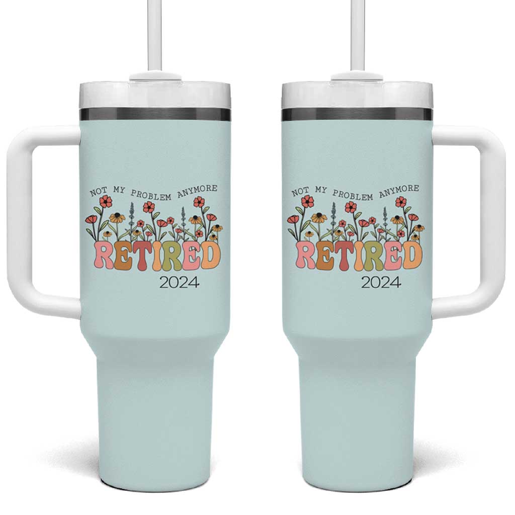 Retirement Gifts Tumbler With Handle Retired Not My Problem Anymore Cup - Wonder Print Shop