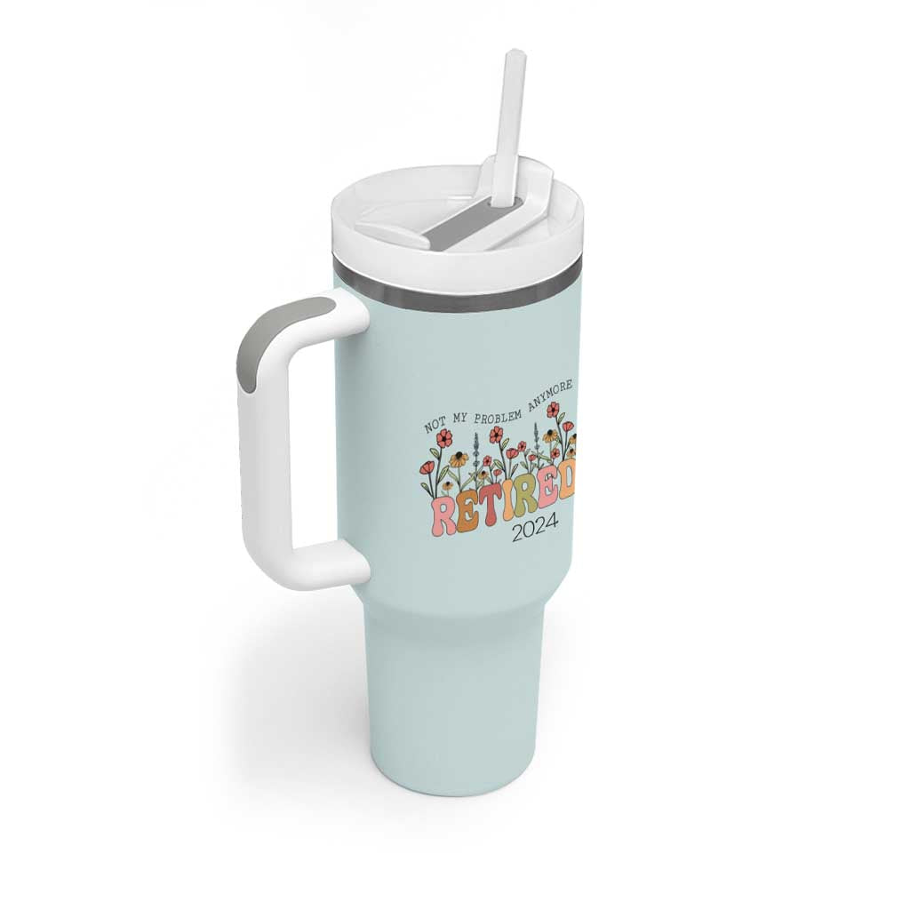 Retirement Gifts Tumbler With Handle Retired Not My Problem Anymore Cup - Wonder Print Shop