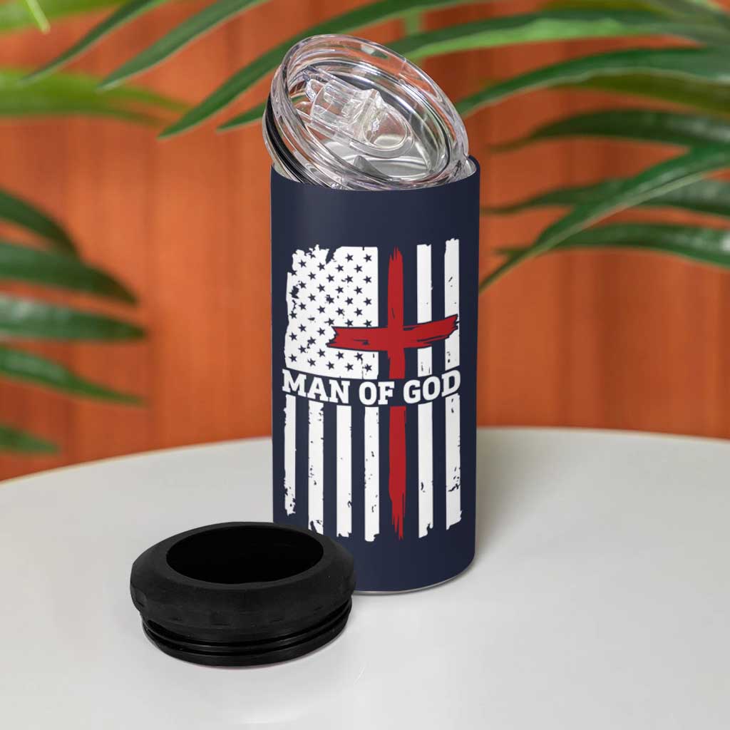 Personalized Christian Gifts For Men 4 in 1 Can Cooler Tumbler Custom Name Man Of God Bible Verse Religious Gift