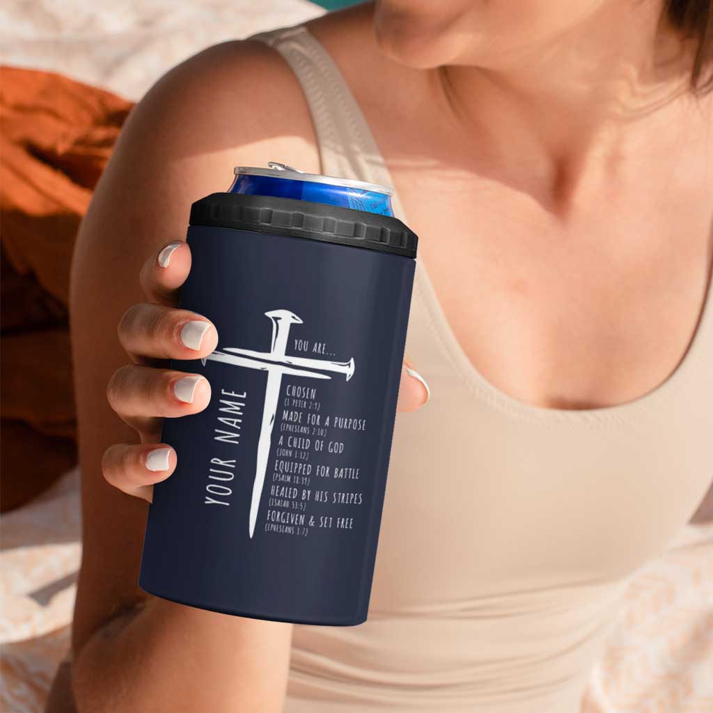 Personalized Christian Gifts For Men 4 in 1 Can Cooler Tumbler Custom Name Man Of God Bible Verse Religious Gift