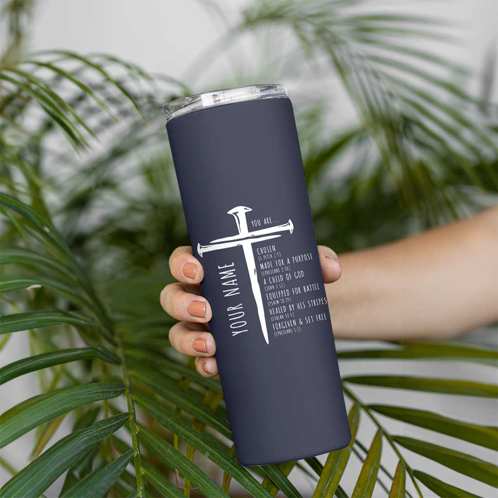 Personalized Christian Gifts For Men Skinny Tumbler Custom Name Man Of God Bible Verse Religious Gift