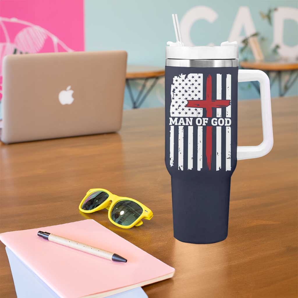 Personalized Christian Gifts For Men Tumbler With Handle Custom Name Man Of God Bible Verse Religious Gift