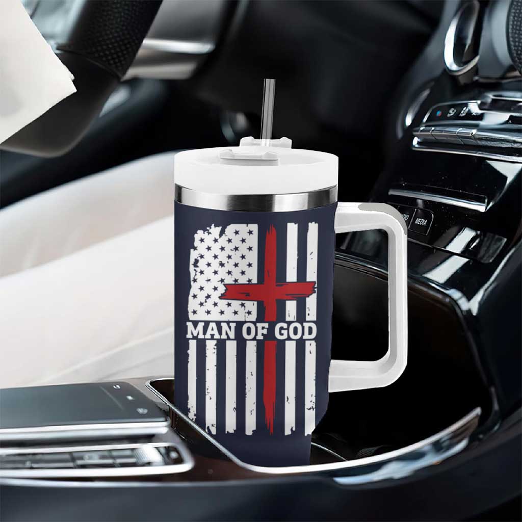 Personalized Christian Gifts For Men Tumbler With Handle Custom Name Man Of God Bible Verse Religious Gift