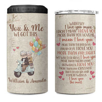 Personalized Couple Gift for Anniversary 4 in 1 Can Cooler Tumbler Custome Name Vintage Romantic Elderly Couple