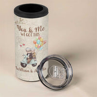 Personalized Couple Gift for Anniversary 4 in 1 Can Cooler Tumbler Custome Name Vintage Romantic Elderly Couple