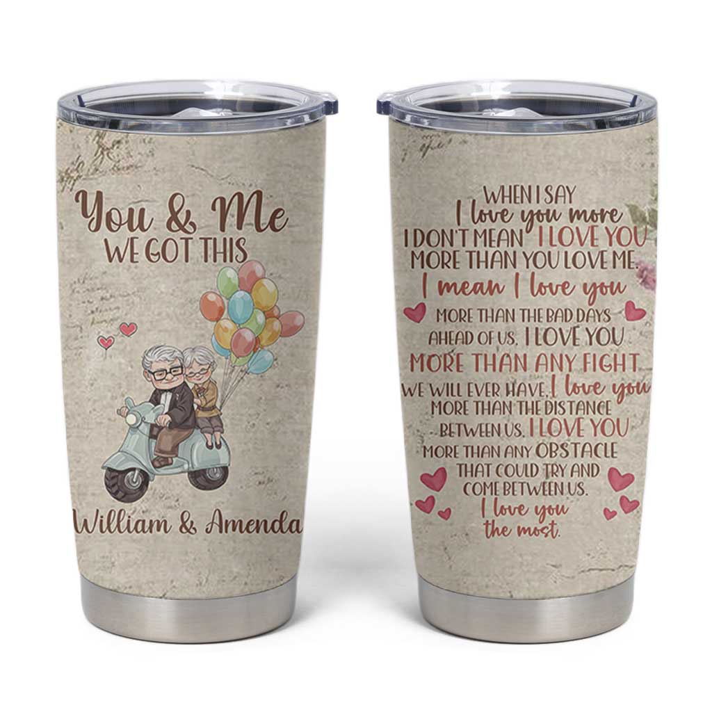 Personalized Couple Gift for Anniversary Tumbler Cup Custome Name Vintage Romantic Elderly Couple
