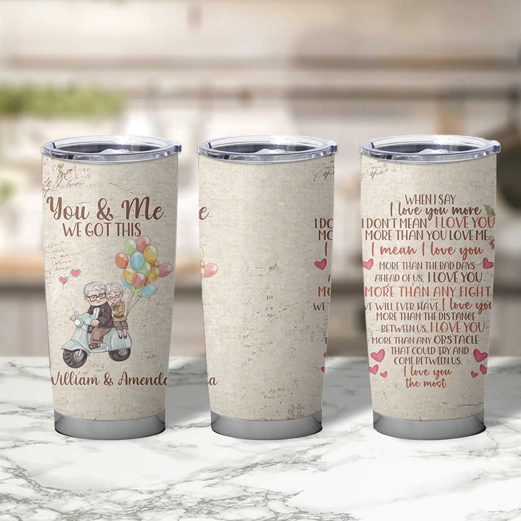 Personalized Couple Gift for Anniversary Tumbler Cup Custome Name Vintage Romantic Elderly Couple
