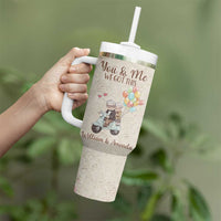 Personalized Couple Gift for Anniversary Tumbler With Handle Custome Name Vintage Romantic Elderly Couple