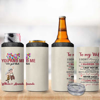 Personalized Anniversary Gift for Wife 4 in 1 Can Cooler Tumbler Custome Name To My Wife Love Quote From Husband