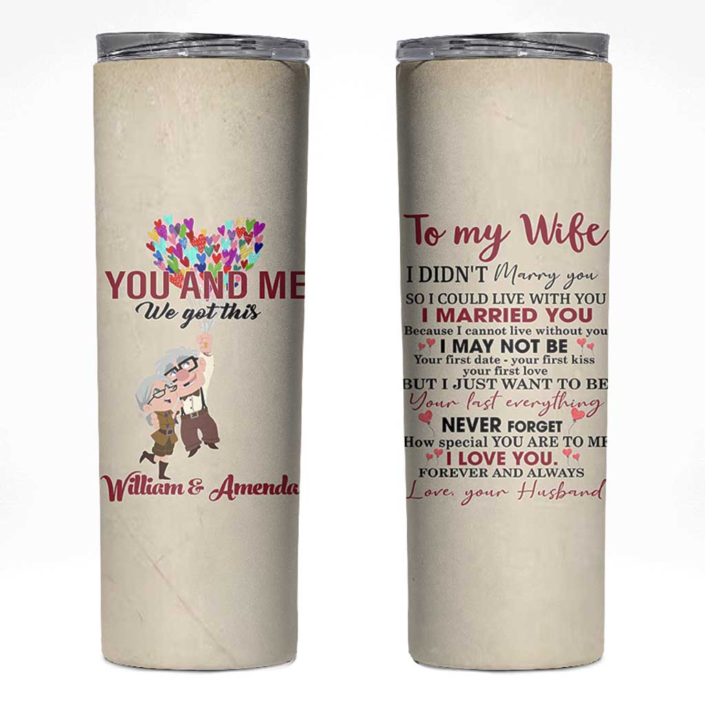 Personalized Anniversary Gift for Wife Skinny Tumbler Custome Name To My Wife Love Quote From Husband