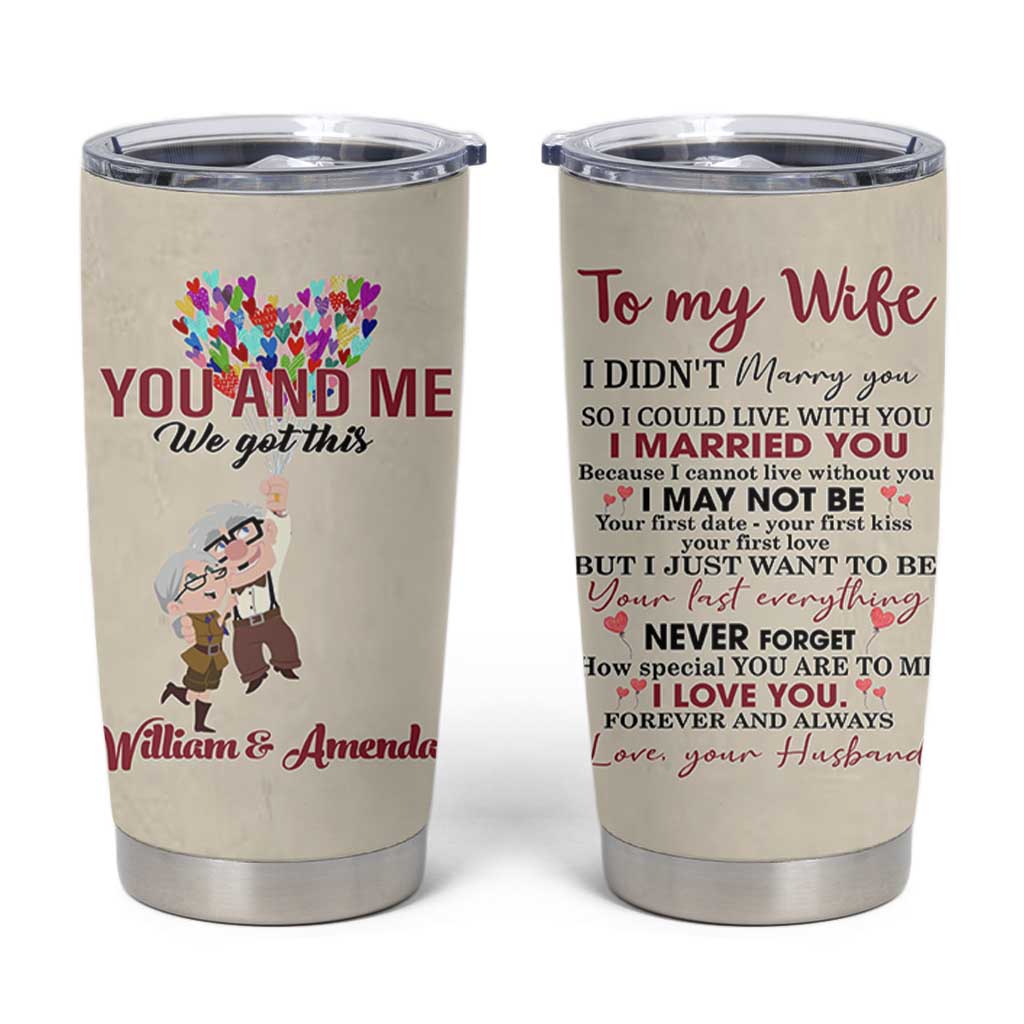Personalized Anniversary Gift for Wife Tumbler Cup Custome Name To My Wife Love Quote From Husband