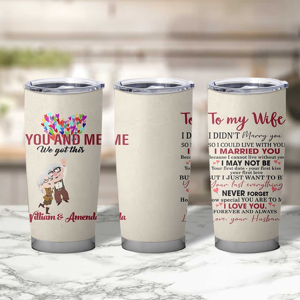Personalized Anniversary Gift for Wife Tumbler Cup Custome Name To My Wife Love Quote From Husband