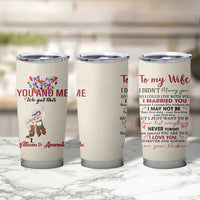 Personalized Anniversary Gift for Wife Tumbler Cup Custome Name To My Wife Love Quote From Husband