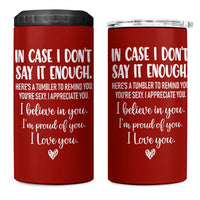 Romantic Gift for Her 4 in 1 Can Cooler Tumbler Love Reminder Appreciation Message I Love You
