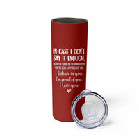 Romantic Gift for Her Skinny Tumbler Love Reminder Appreciation Message I Love You