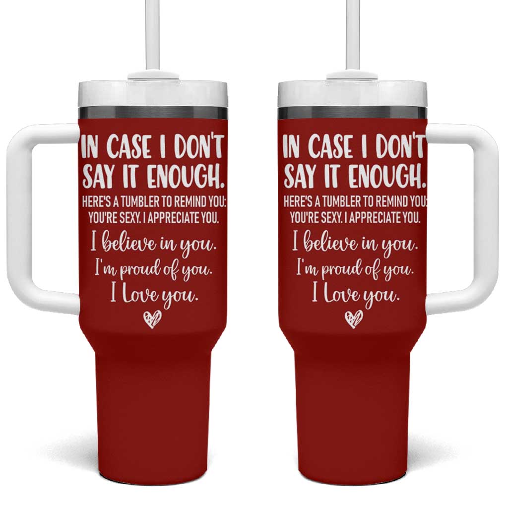 Romantic Gift for Her Tumbler With Handle Love Reminder Appreciation Message I Love You