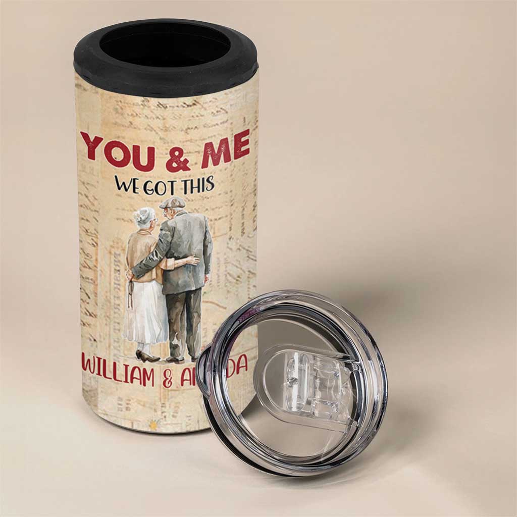 Personalized Anniversary Gift 4 in 1 Can Cooler Tumbler Custome Name You And Me Forever Love