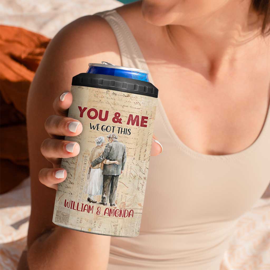 Personalized Anniversary Gift 4 in 1 Can Cooler Tumbler Custome Name You And Me Forever Love