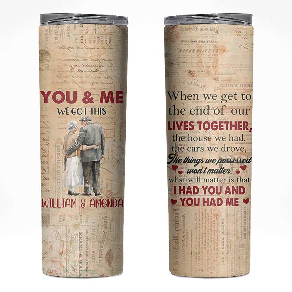 Personalized Anniversary Gift Skinny Tumbler Custome Name You And Me Forever Love