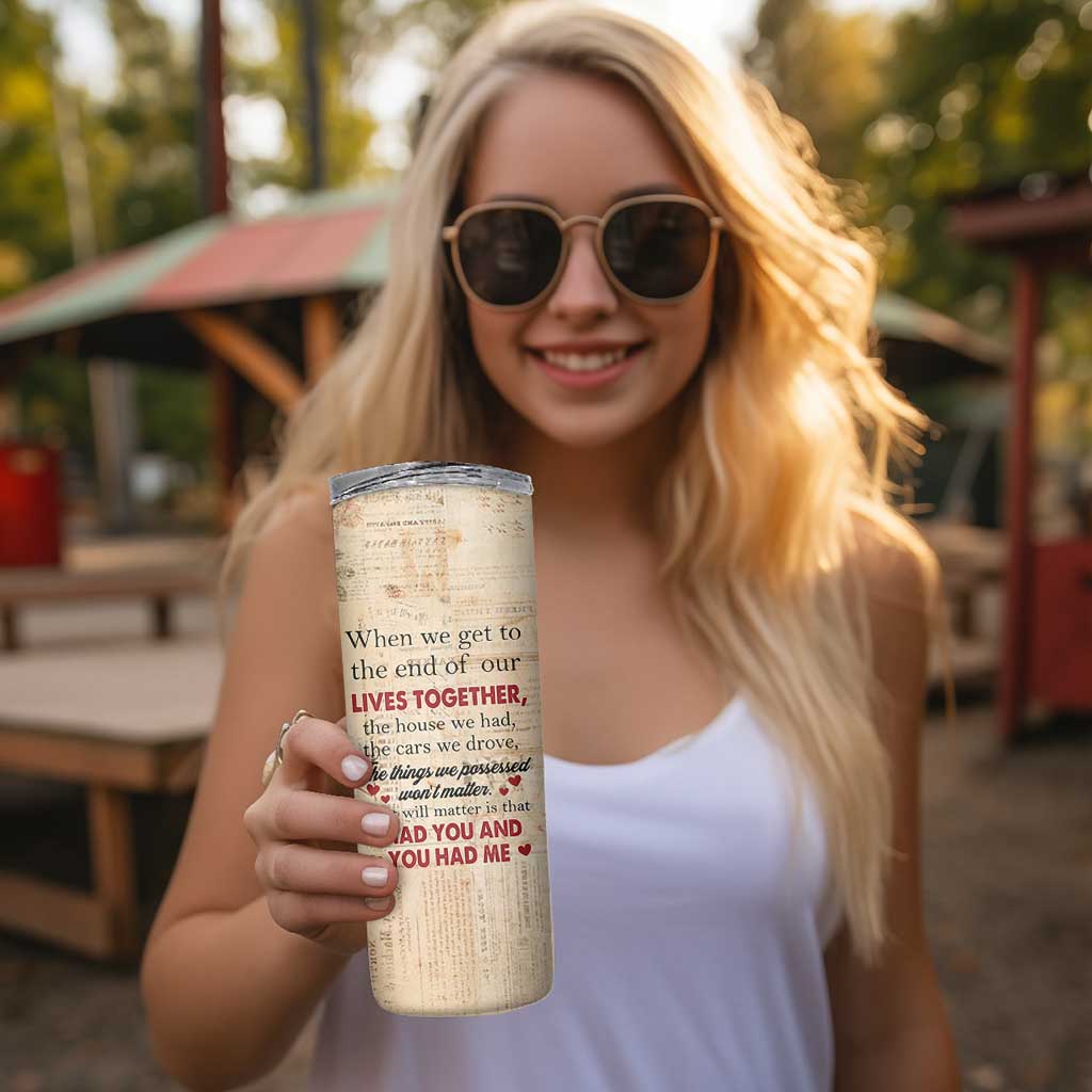 Personalized Anniversary Gift Skinny Tumbler Custome Name You And Me Forever Love