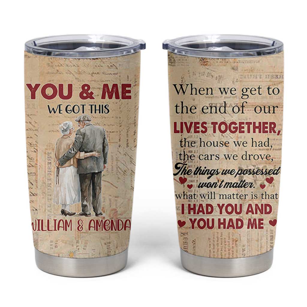 Personalized Anniversary Gift Tumbler Cup Custome Name You And Me Forever Love